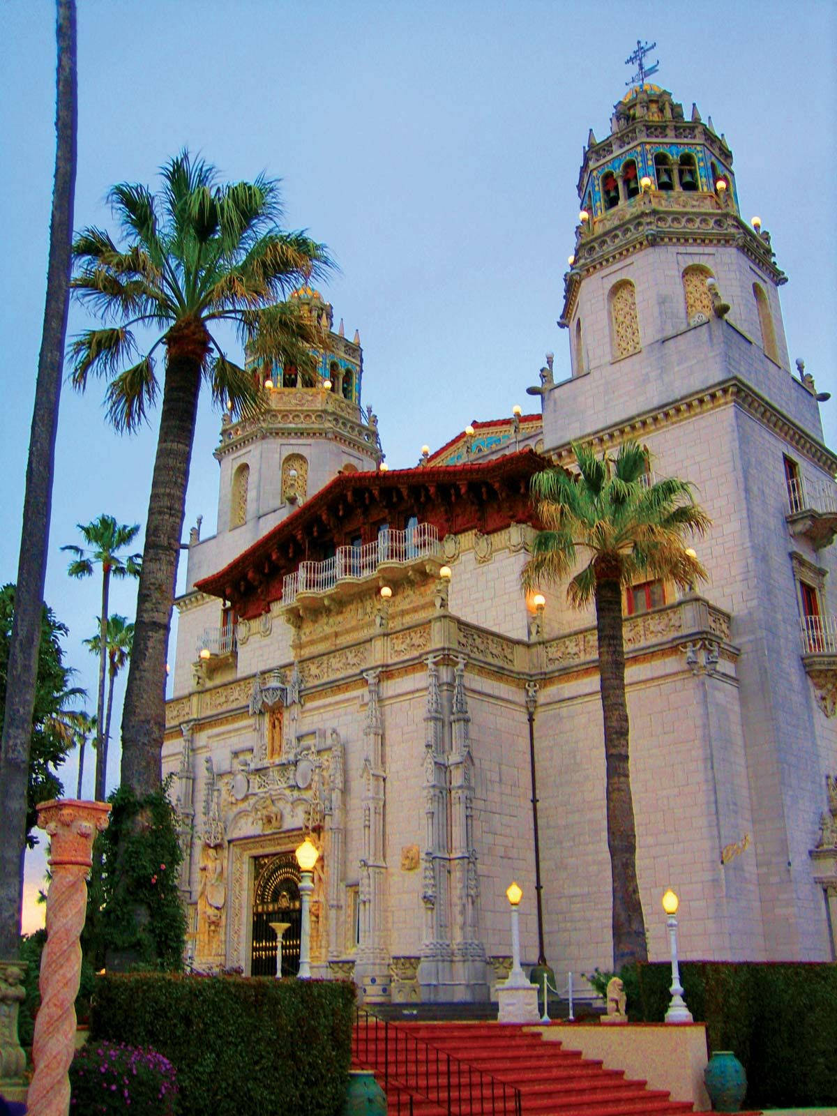 A Late Afternoon Scene At Hearst Castle's Facade Wallpaper