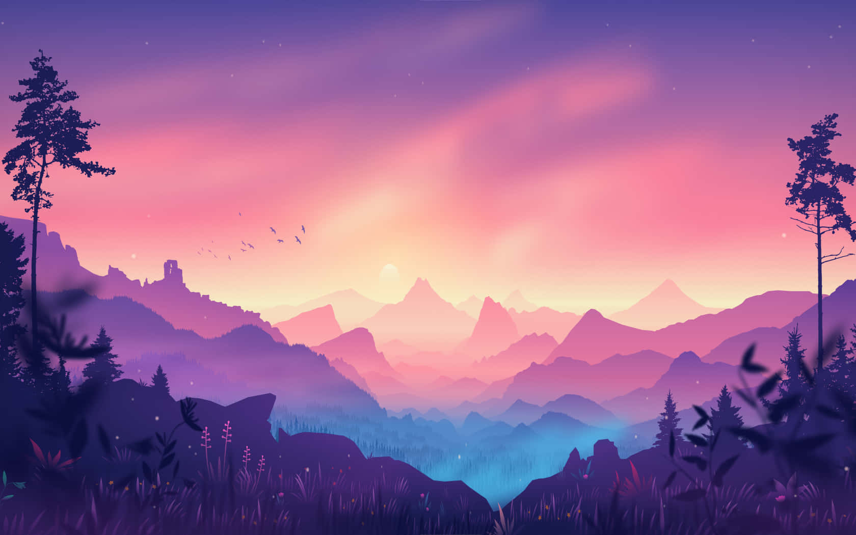A Lush Green Valley In The Morning Wallpaper