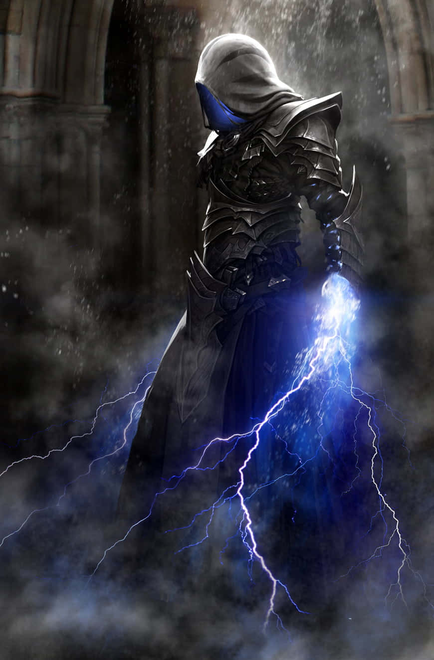 A Man In A Robe With Lightning In His Hands Wallpaper