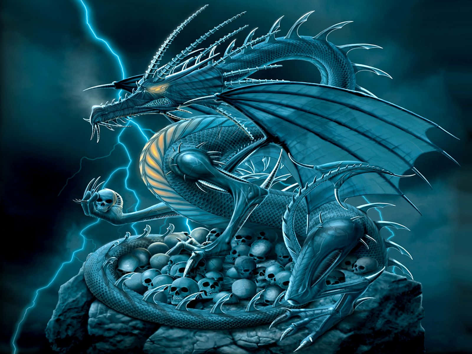 A Mighty And Majestic Purple Dragon Wallpaper