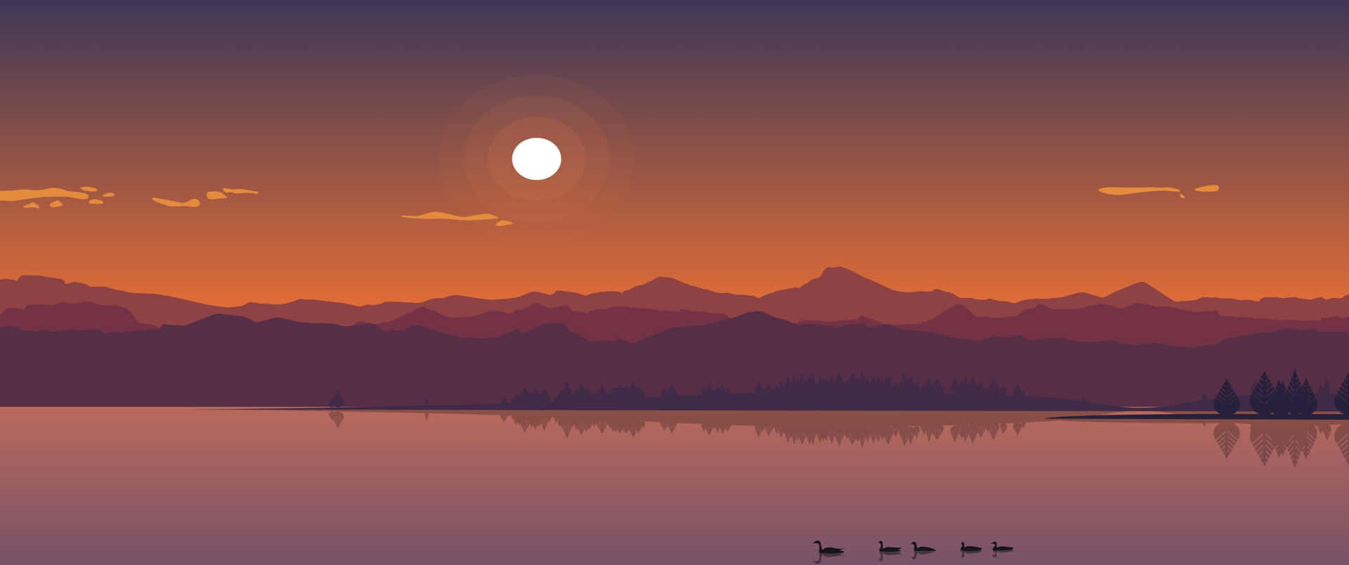 A Minimal Night Scene With Glowing Stars Wallpaper