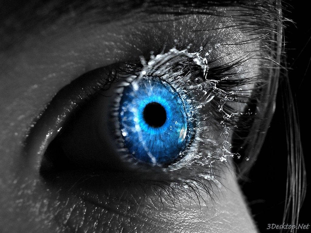 A Mystical 3d Blue Watery Eye Wallpaper