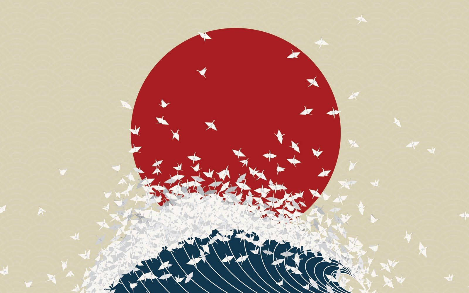 A Peaceful Moment At The Great Wave Of Japan Wallpaper