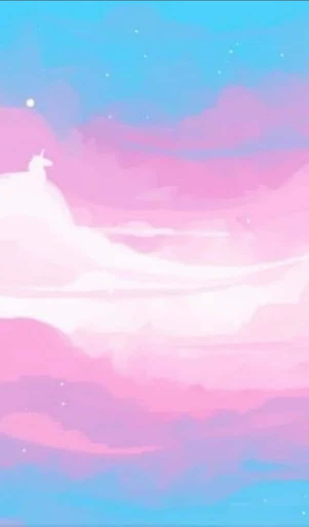 A Pink And Blue Sky With Clouds Wallpaper