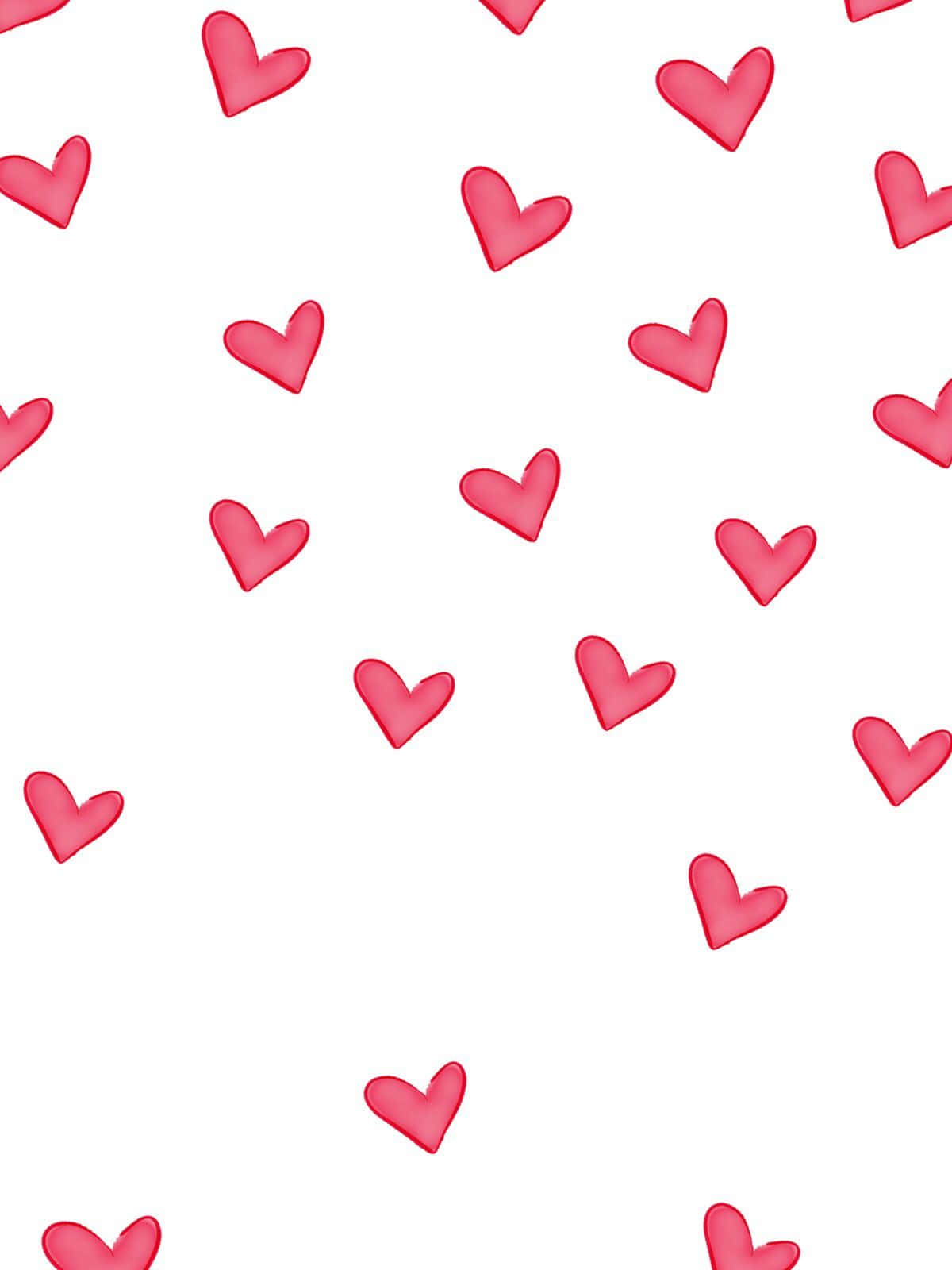 A Pink Heart Pattern On A White Background Wallpaper