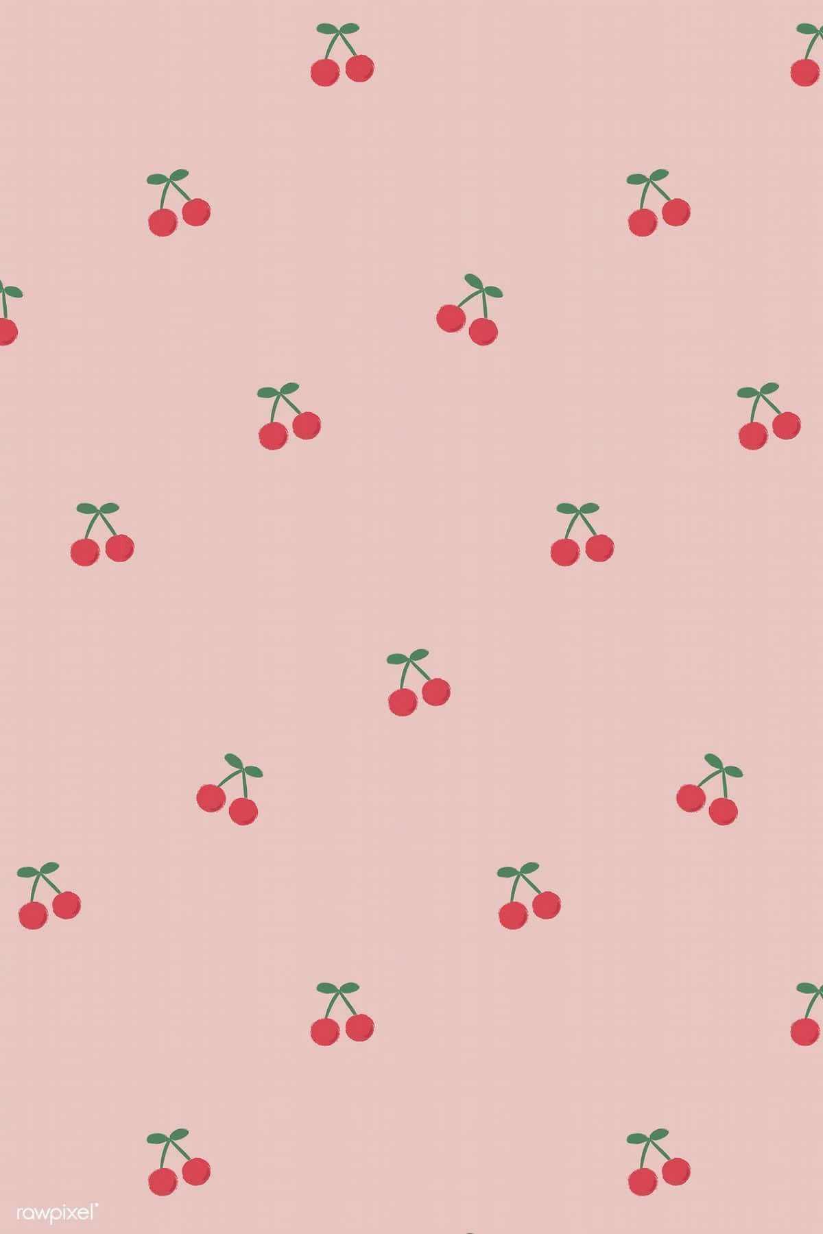 A Pink Wallpaper With Cherries On It Wallpaper