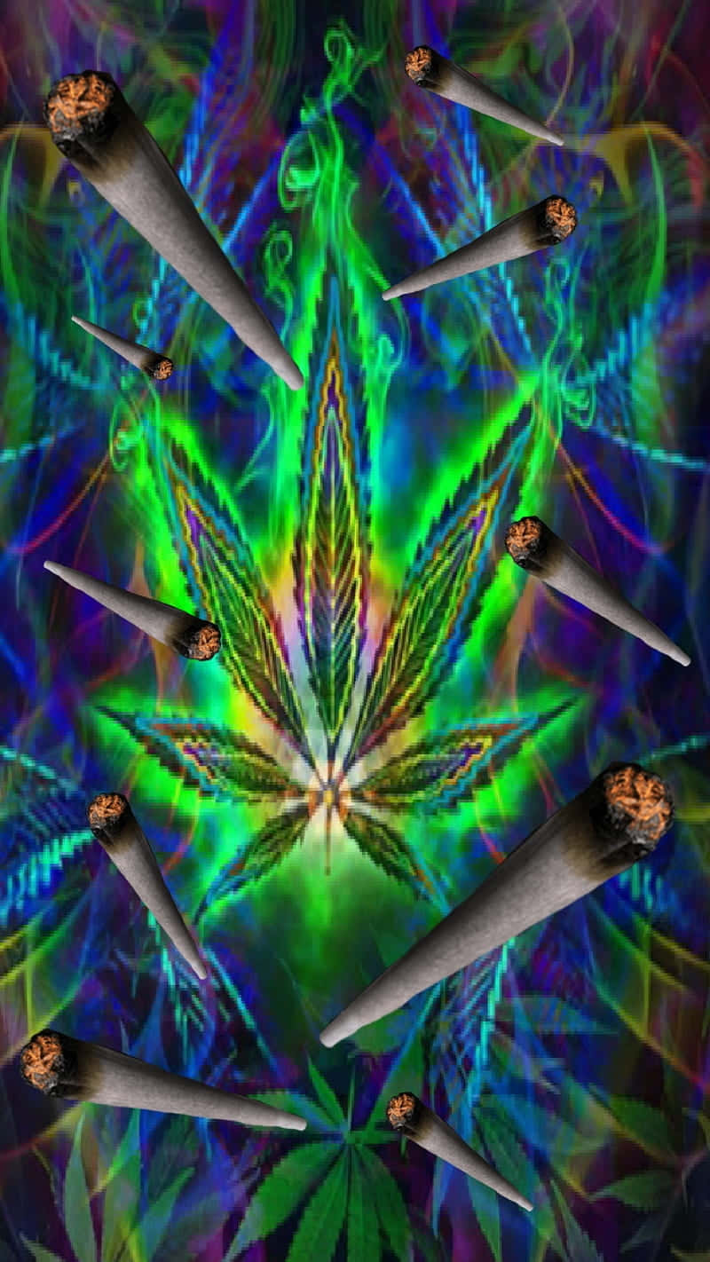 A Psychedelic Representation Of A Cannabis Joint. Wallpaper