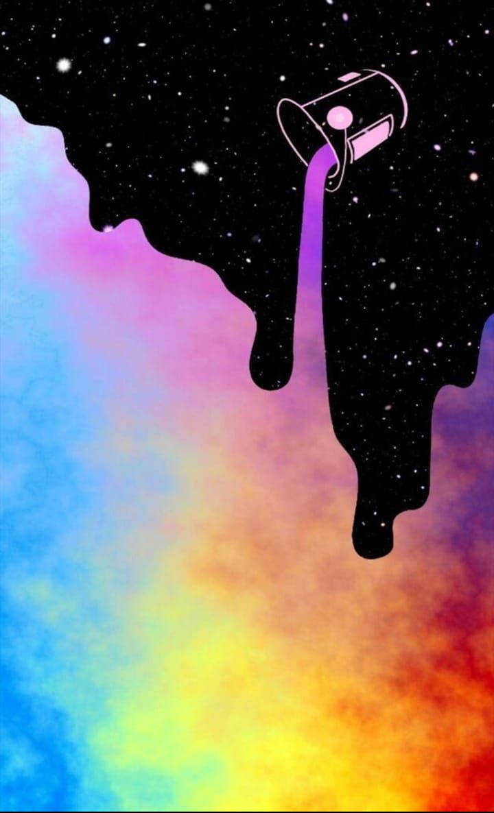 A Rainbow Colored Liquid Is Falling From The Sky Wallpaper