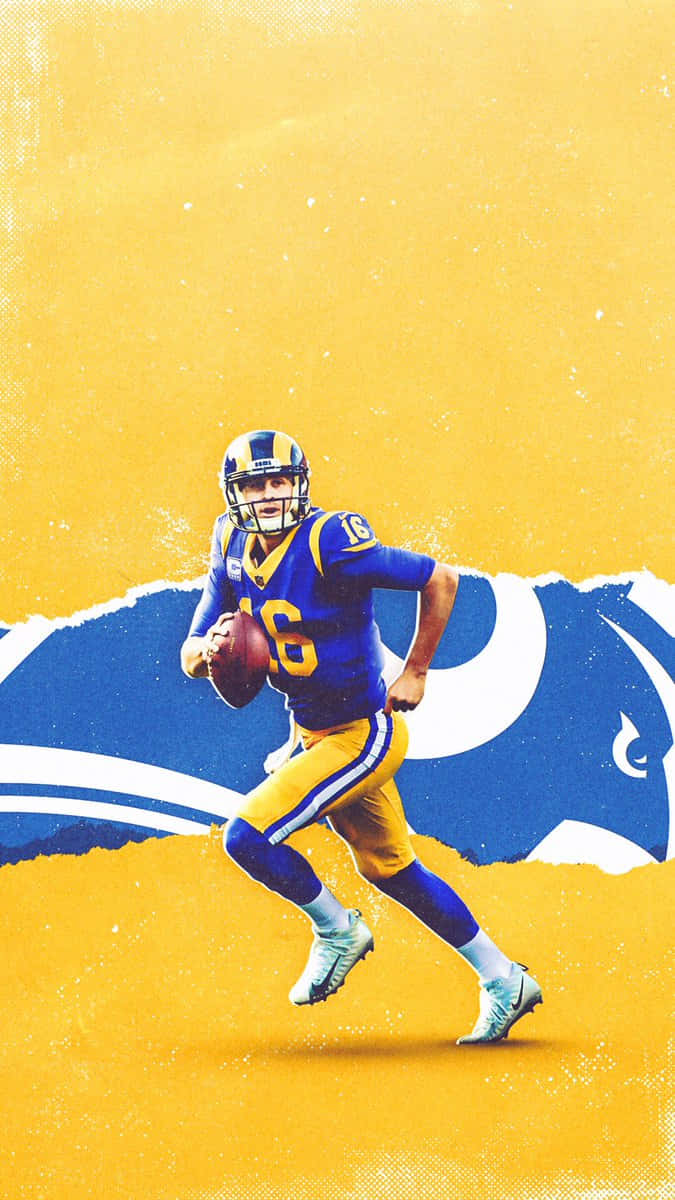 A Rams Player Running With A Ball Wallpaper