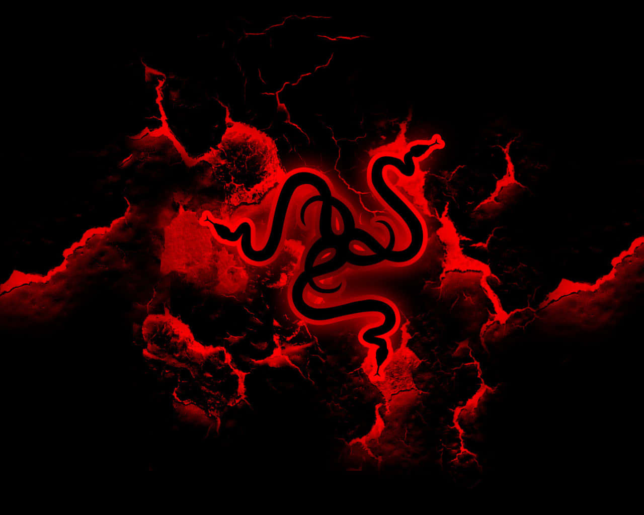 A Red And Black Dragon Logo On A Black Background Wallpaper