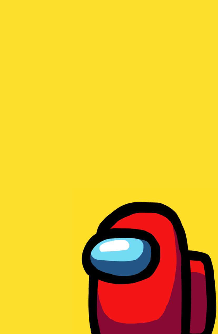 A Red Robot On A Yellow Background Wallpaper