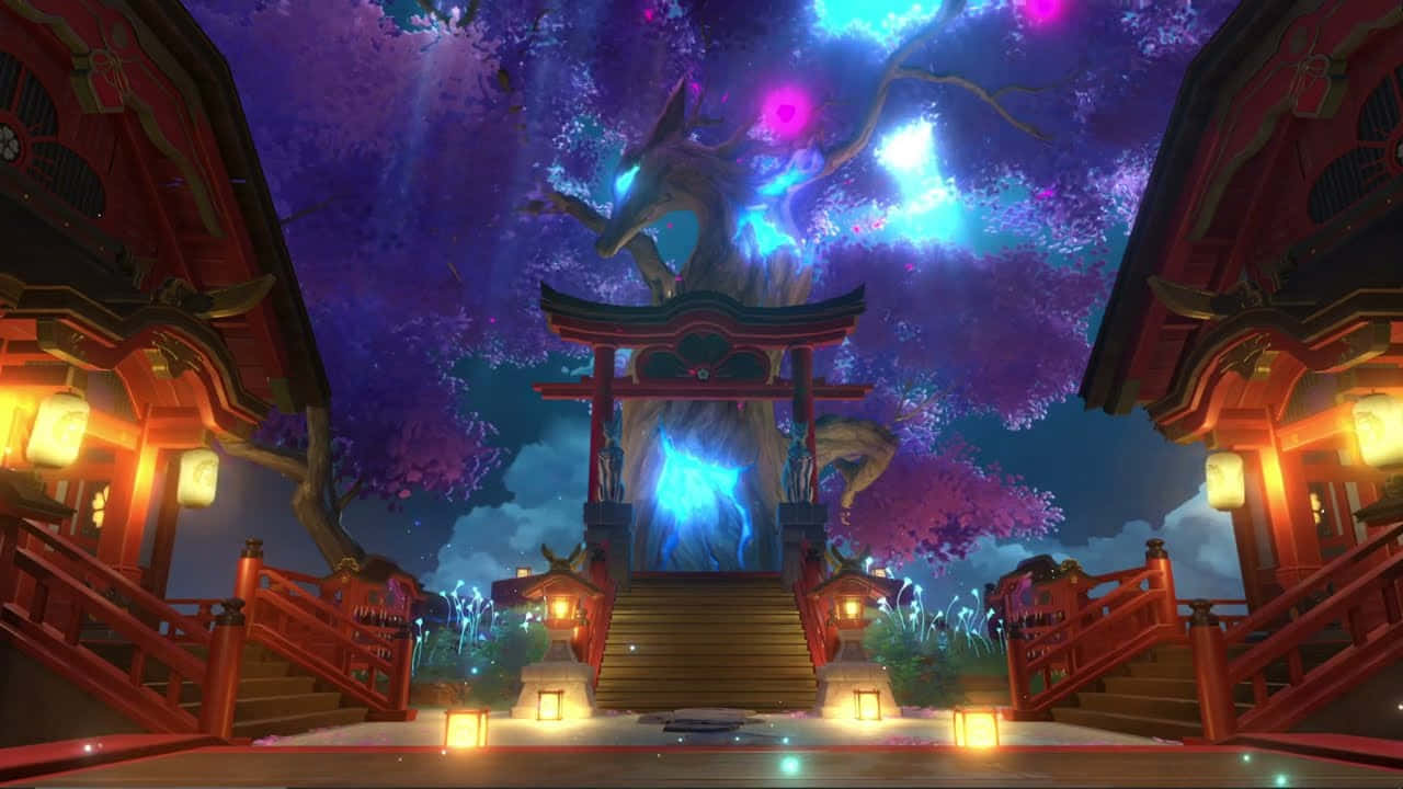 A Screenshot Of A Temple In A Video Game Wallpaper