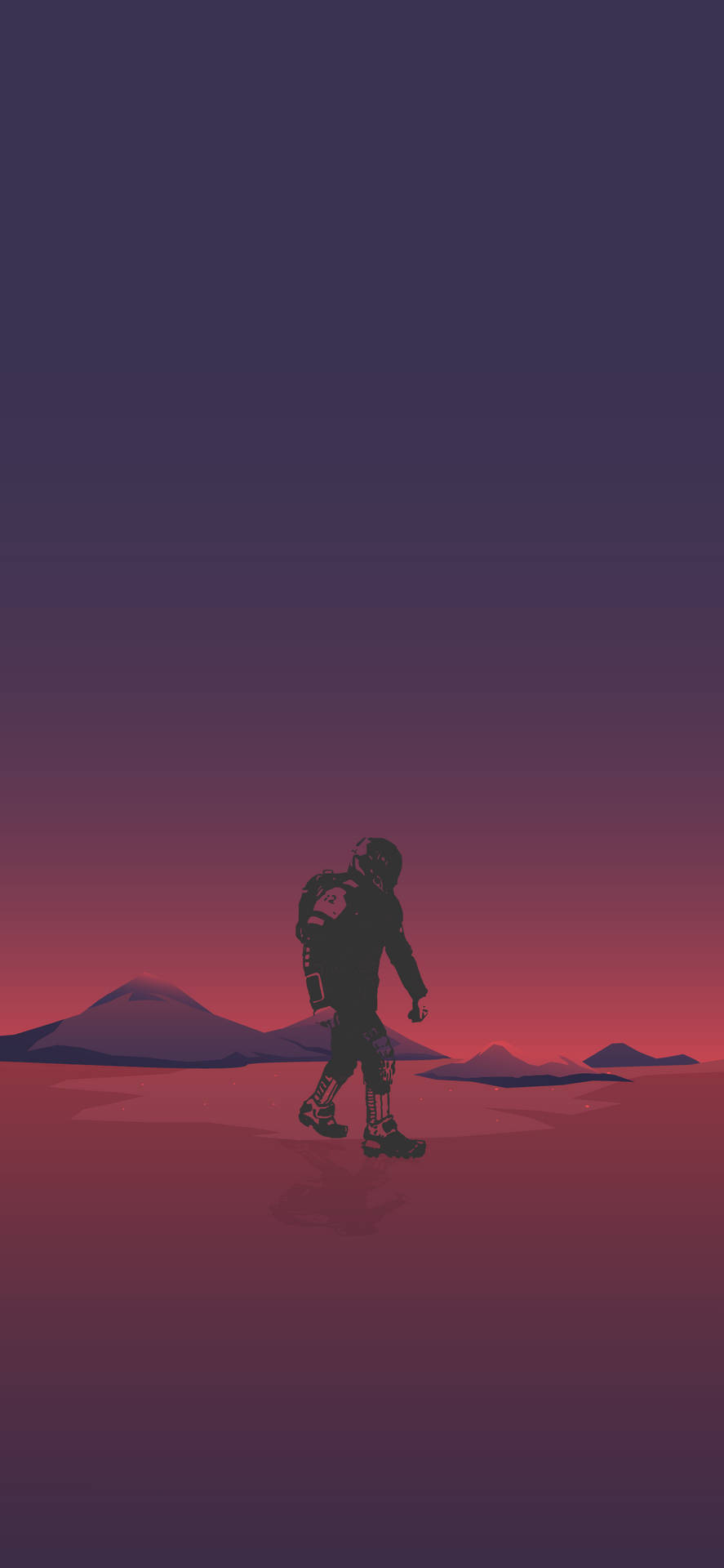 A Silhouette Of A Man Walking In The Desert Wallpaper