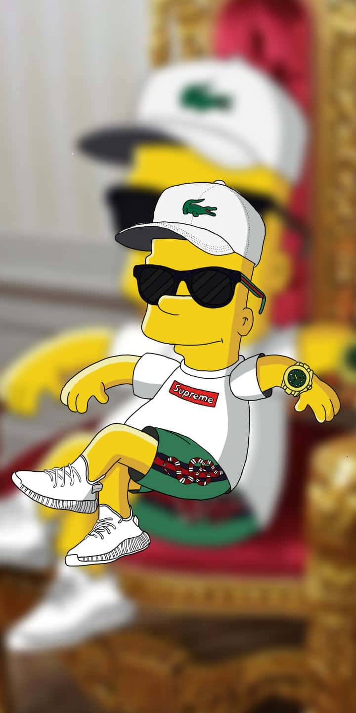 A Stylish Supreme Cartoon Character Wallpaper