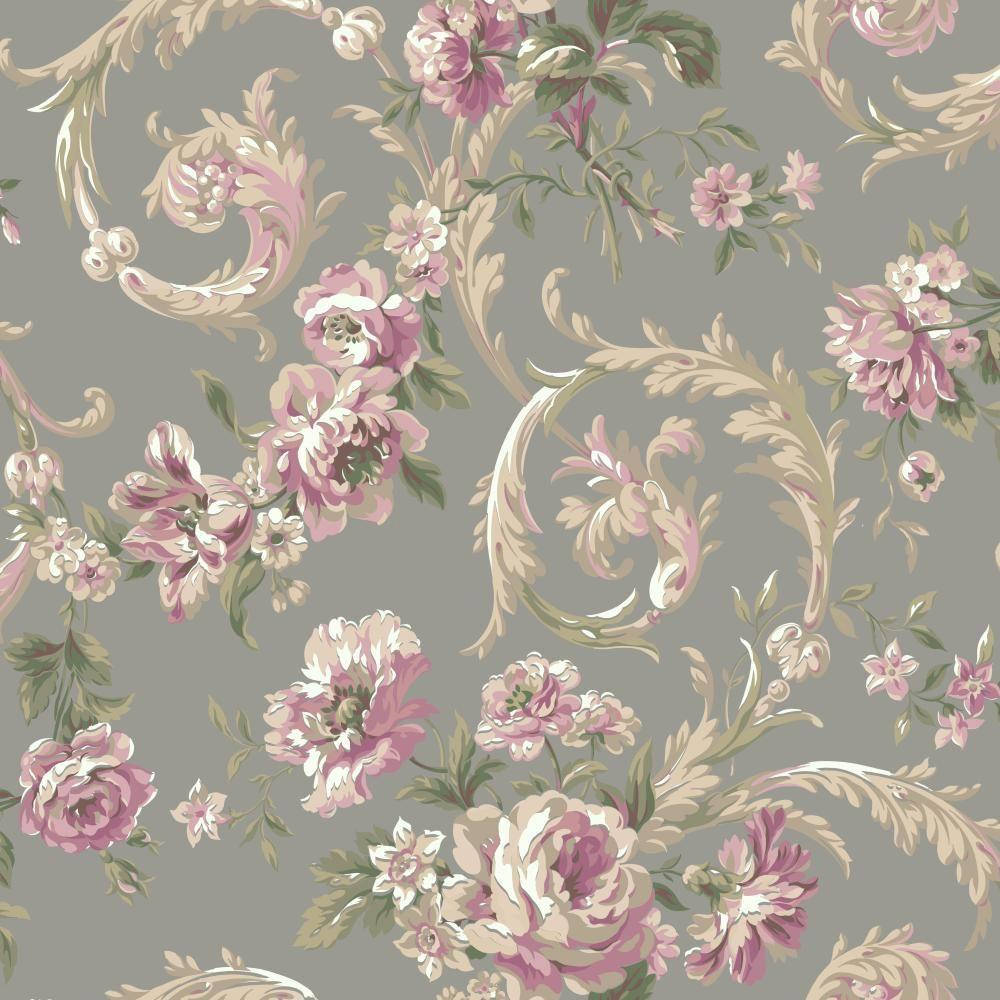 A Symphony Of Pink And Grey Hues In A Stunning Floral Landscape Wallpaper