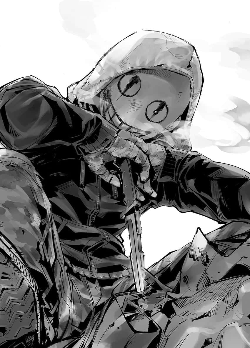 A Terrifying Horror Anime Boy Ready To Fight Wallpaper