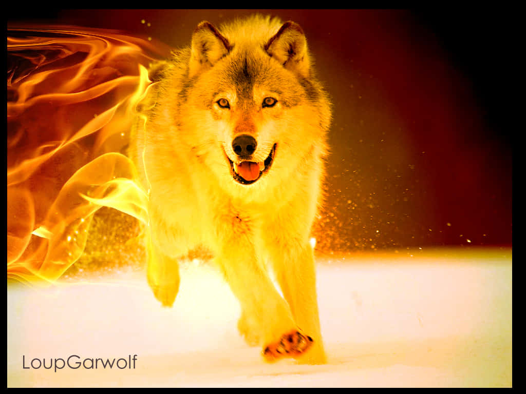 A Timeless Rage - The Fire & Ice Wolf Wallpaper