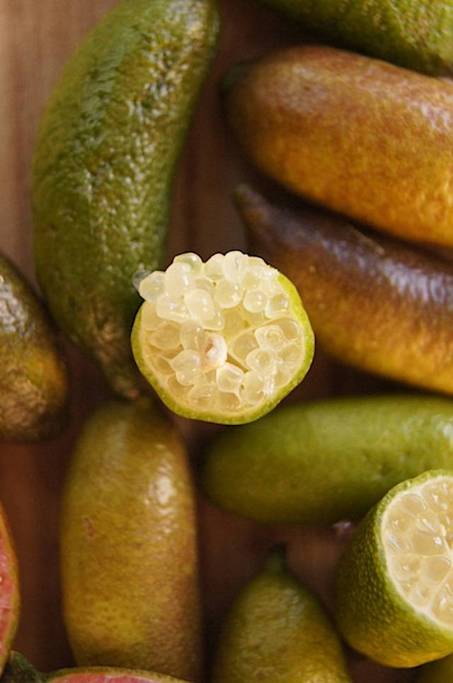 A Top View Of Fresh Green Finger Limes Wallpaper