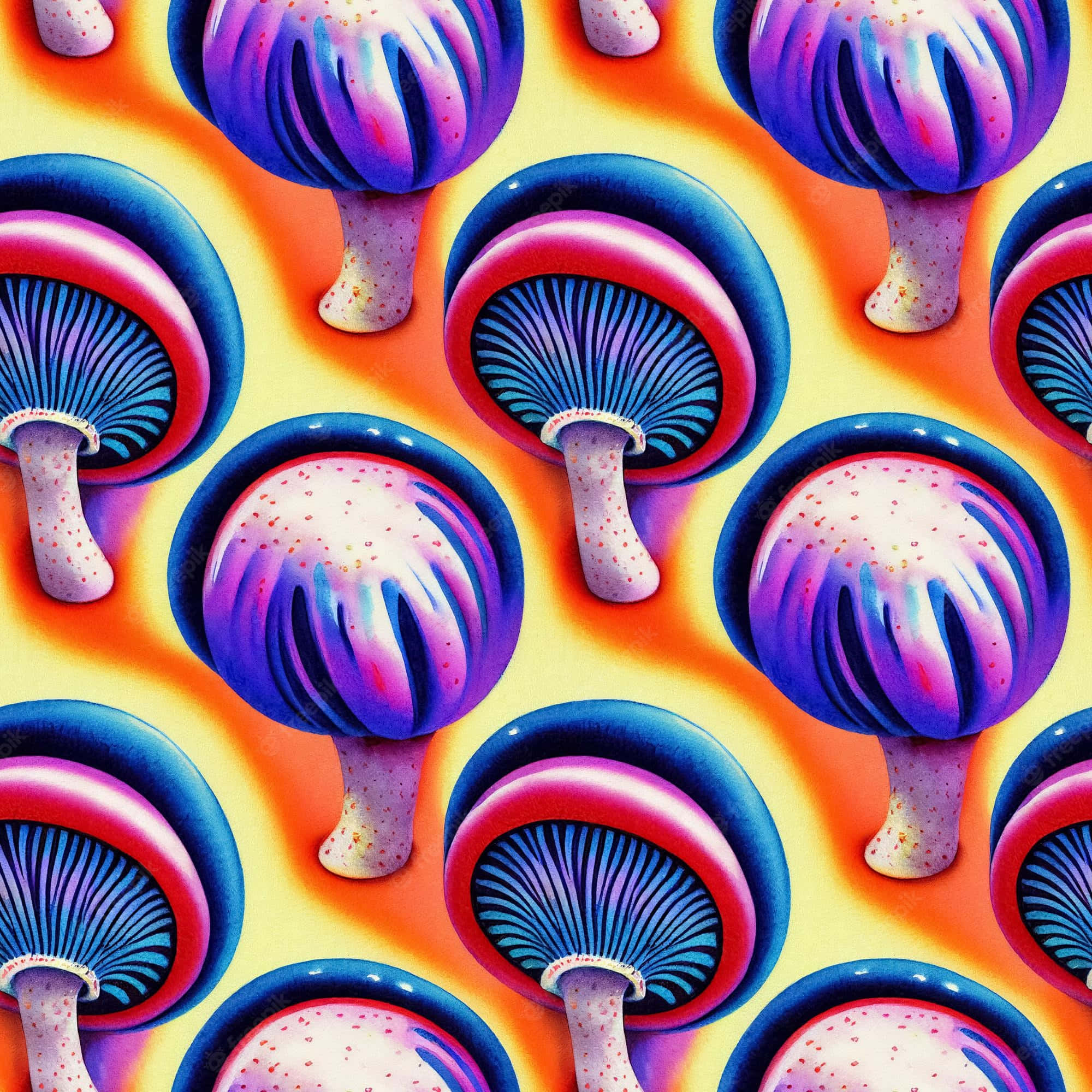 A Vibrantly-colored Mushroom With Psychedelic Hues Wallpaper