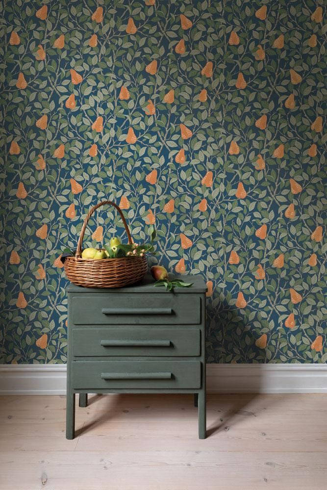 A Wallpaper With A Basket Of Fruit On It Wallpaper