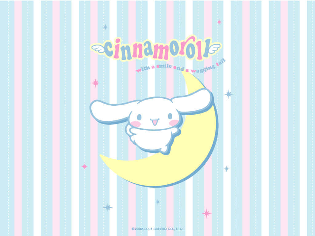 A White Bunny On A Blue And White Background Wallpaper