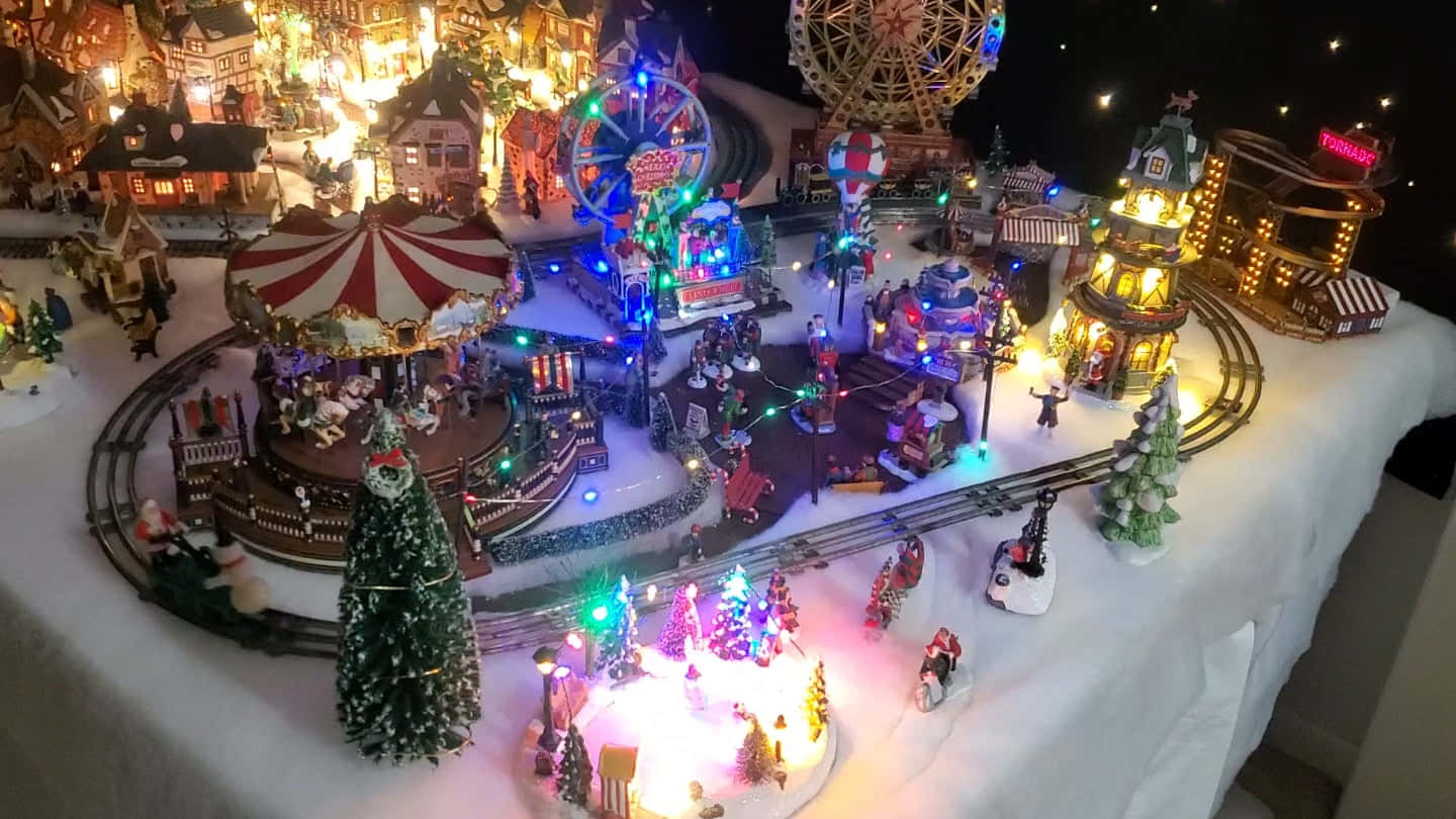 A Winter Wonderland In The Christmas Village Wallpaper