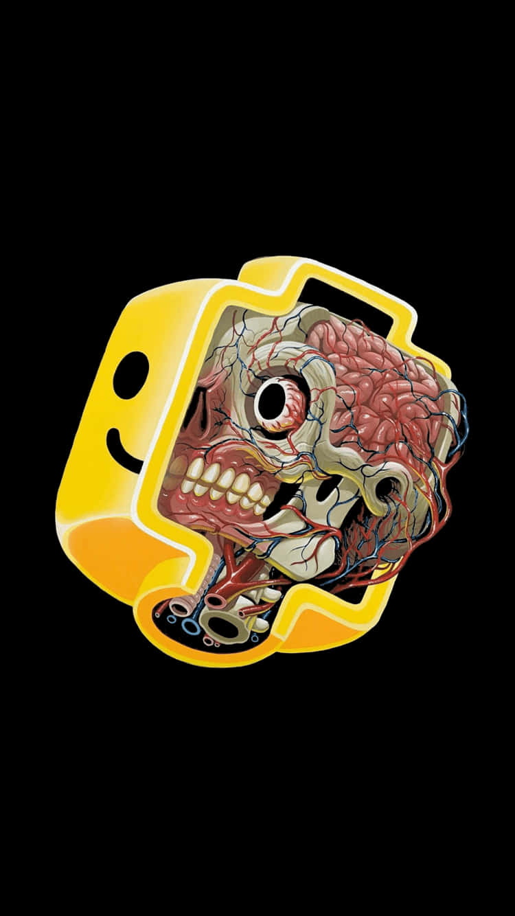 A Yellow Skull With A Yellow Head Wallpaper