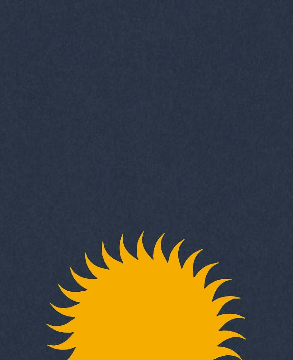 A Yellow Sun On A Blue Background Wallpaper