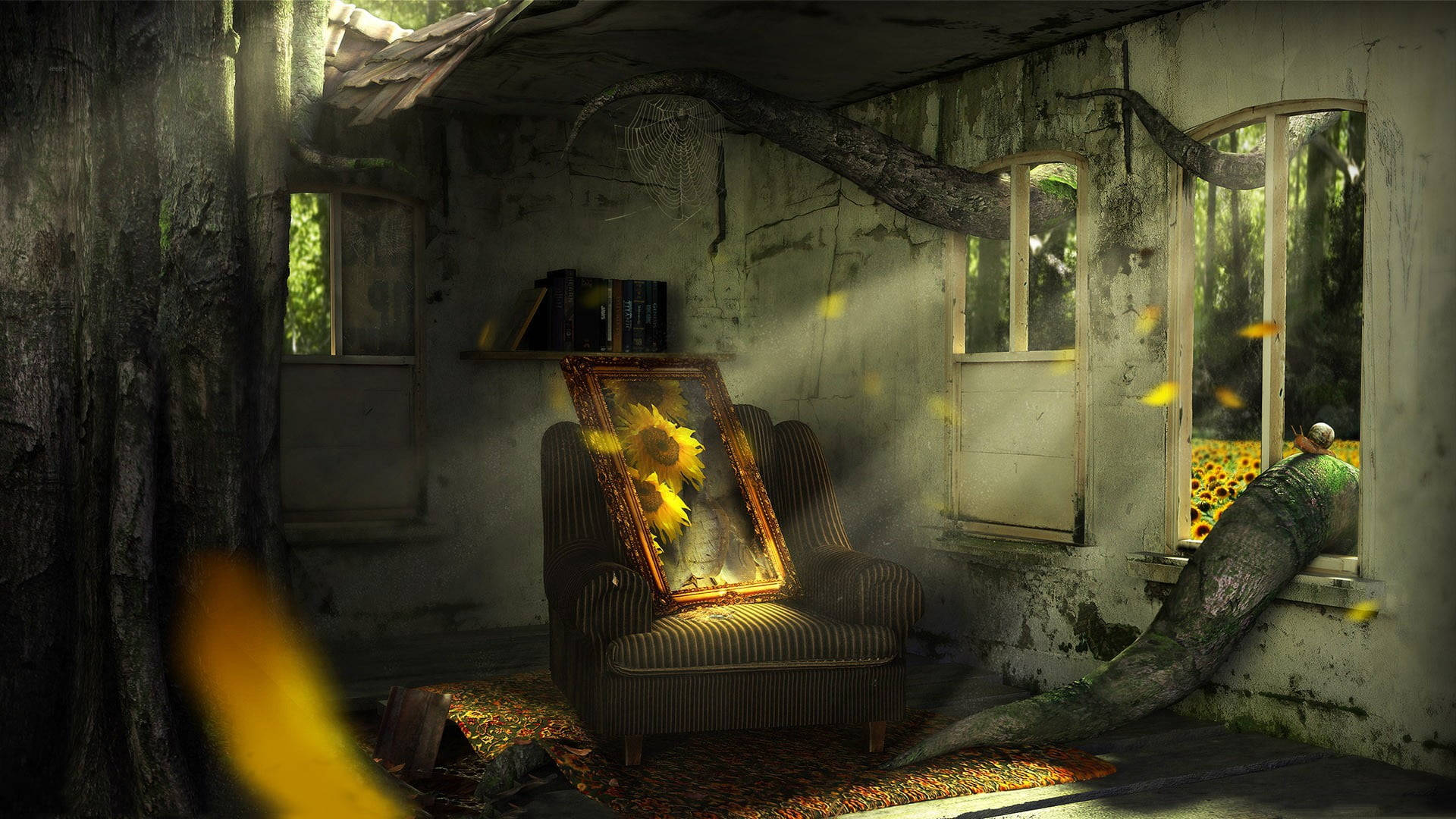 Abandoned Sunflower Laptop Wallpaper