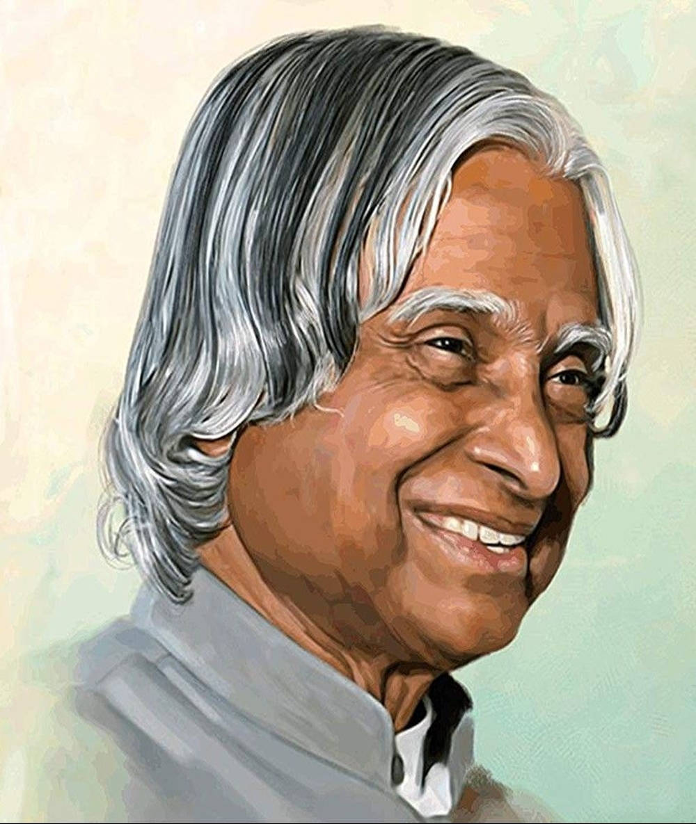 Abdul Kalam Hd Vivid Portrait Smile Wallpaper