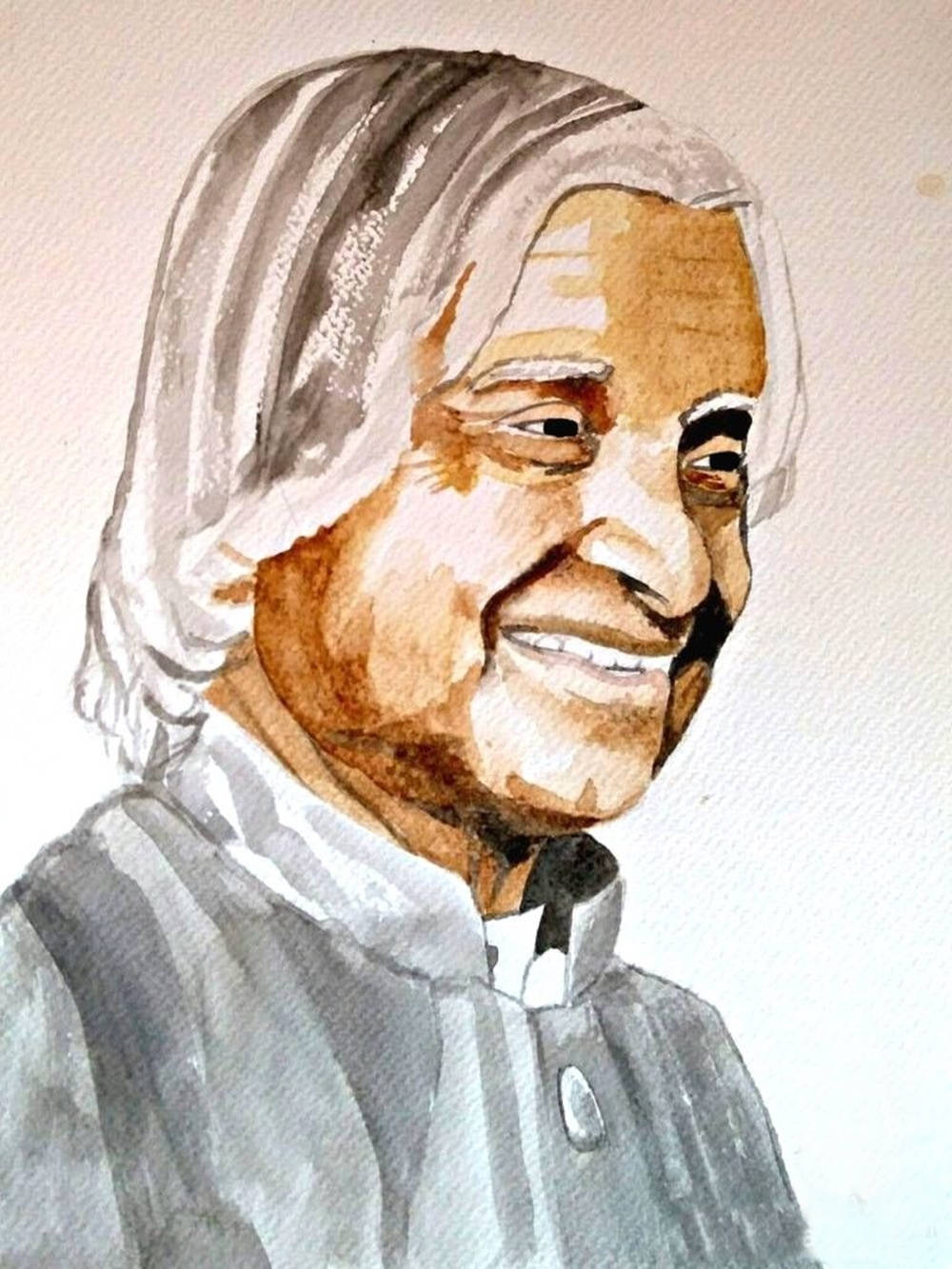 Abdul Kalam Hd Watercolor Art Wallpaper