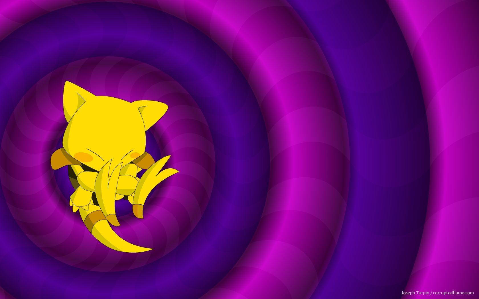 Abra Pokémon Purple Rings Wallpaper