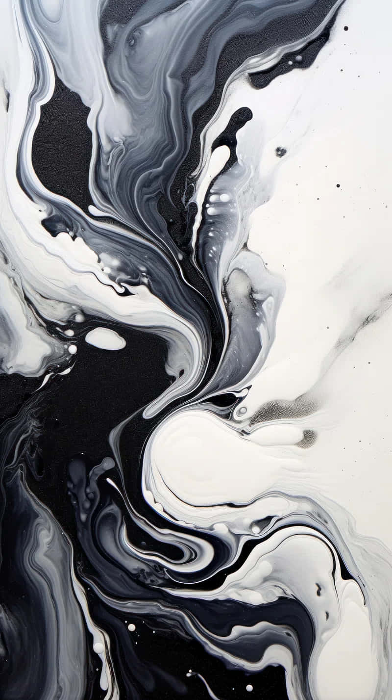 Abstract_ Black_and_ White_ Fluid_ Art Wallpaper