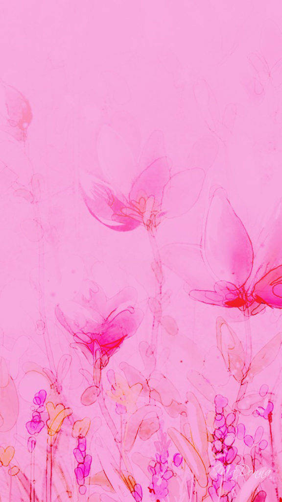 Abstract Floral Pink Iphone Wallpaper