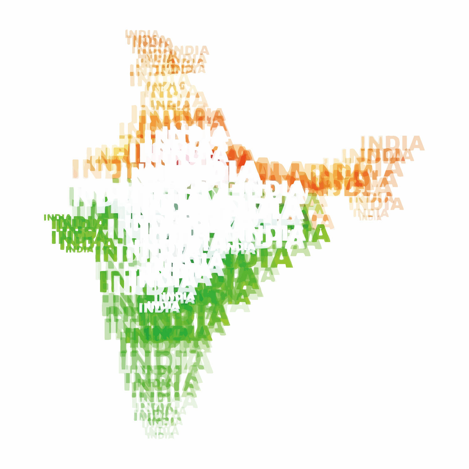 Abstract India Map Typography Wallpaper