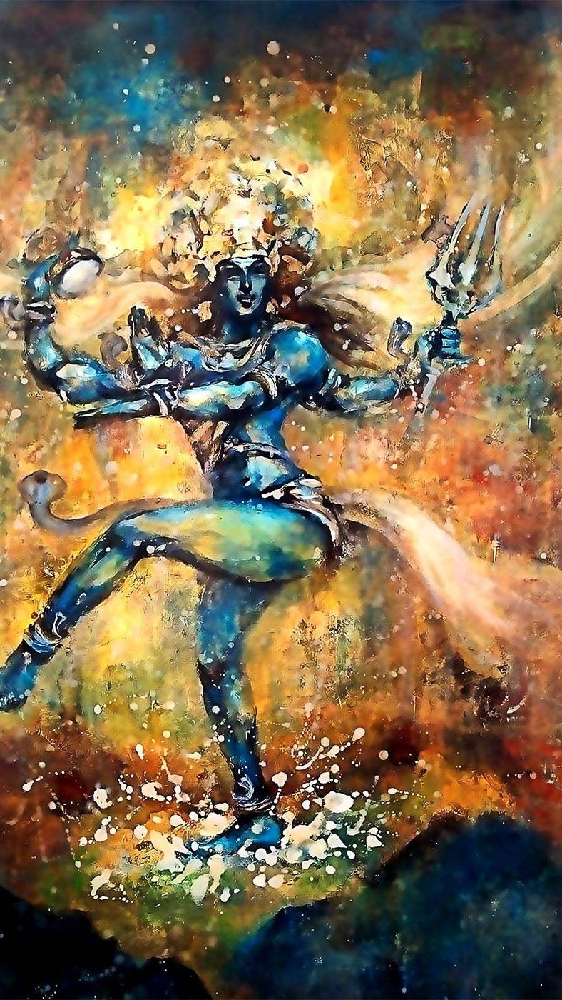 Abstract Mahadev Rudra Avatar Painting Wallpaper