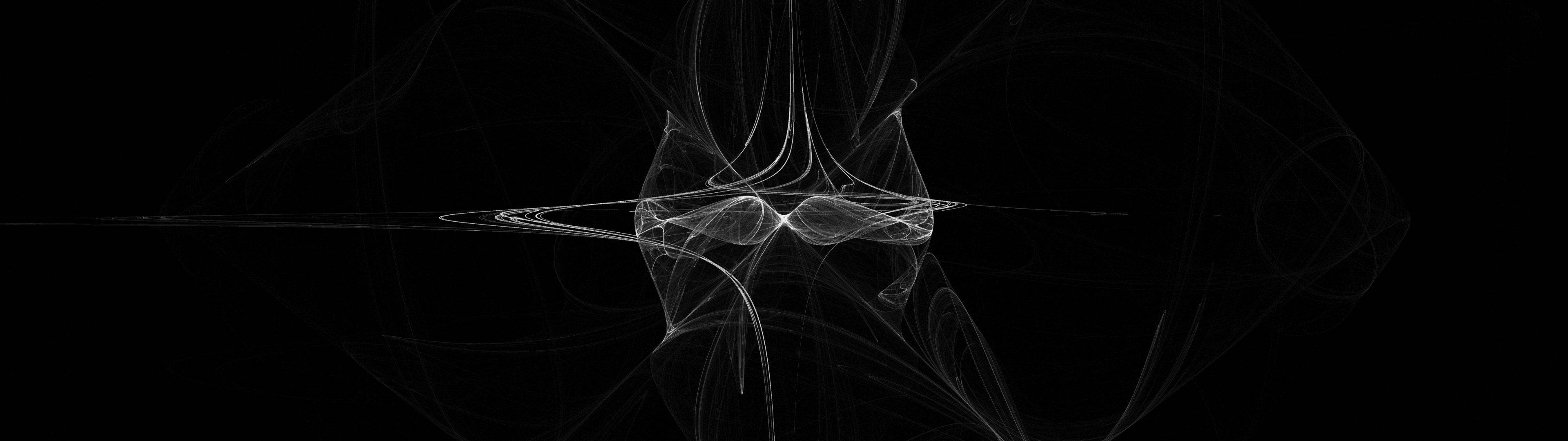 Abstract Mist Lines Dual Monitor Wallpaper