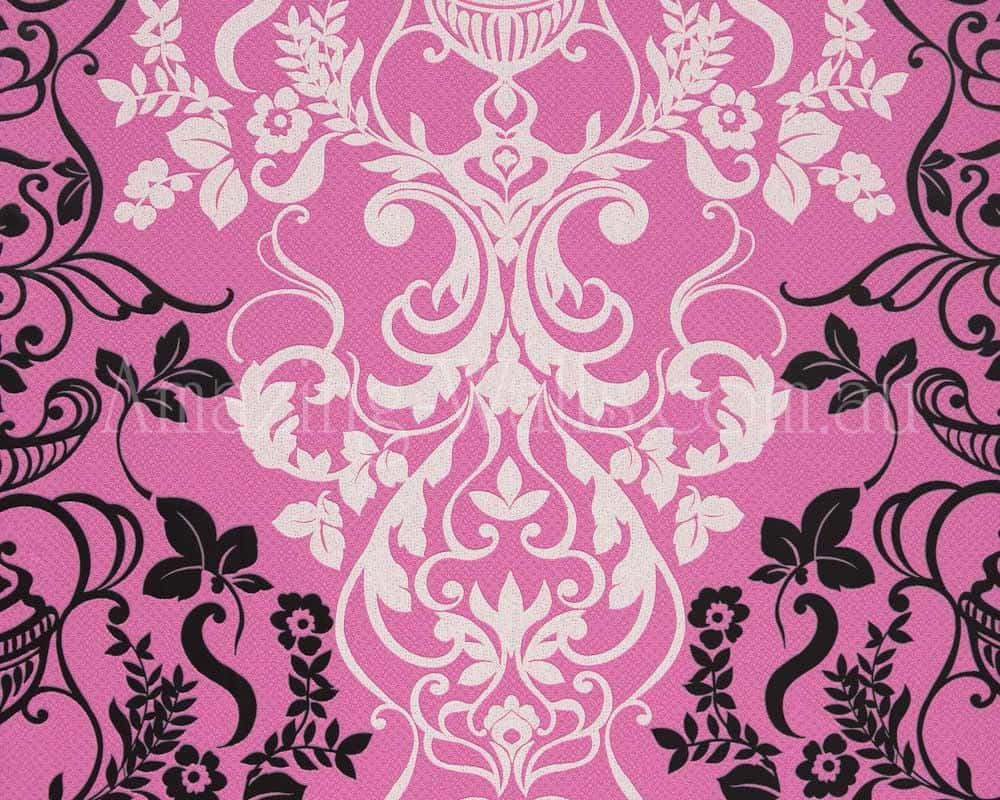 Abstract Pink, Black, And White Swirls Wallpaper