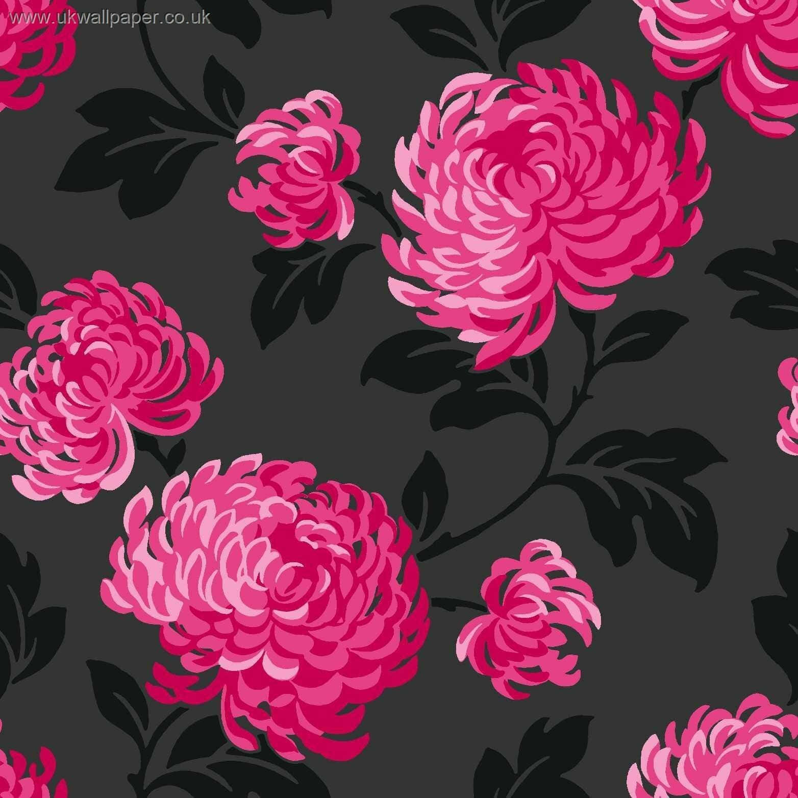 Abstract Pink, Black, And White Triangles Wallpaper