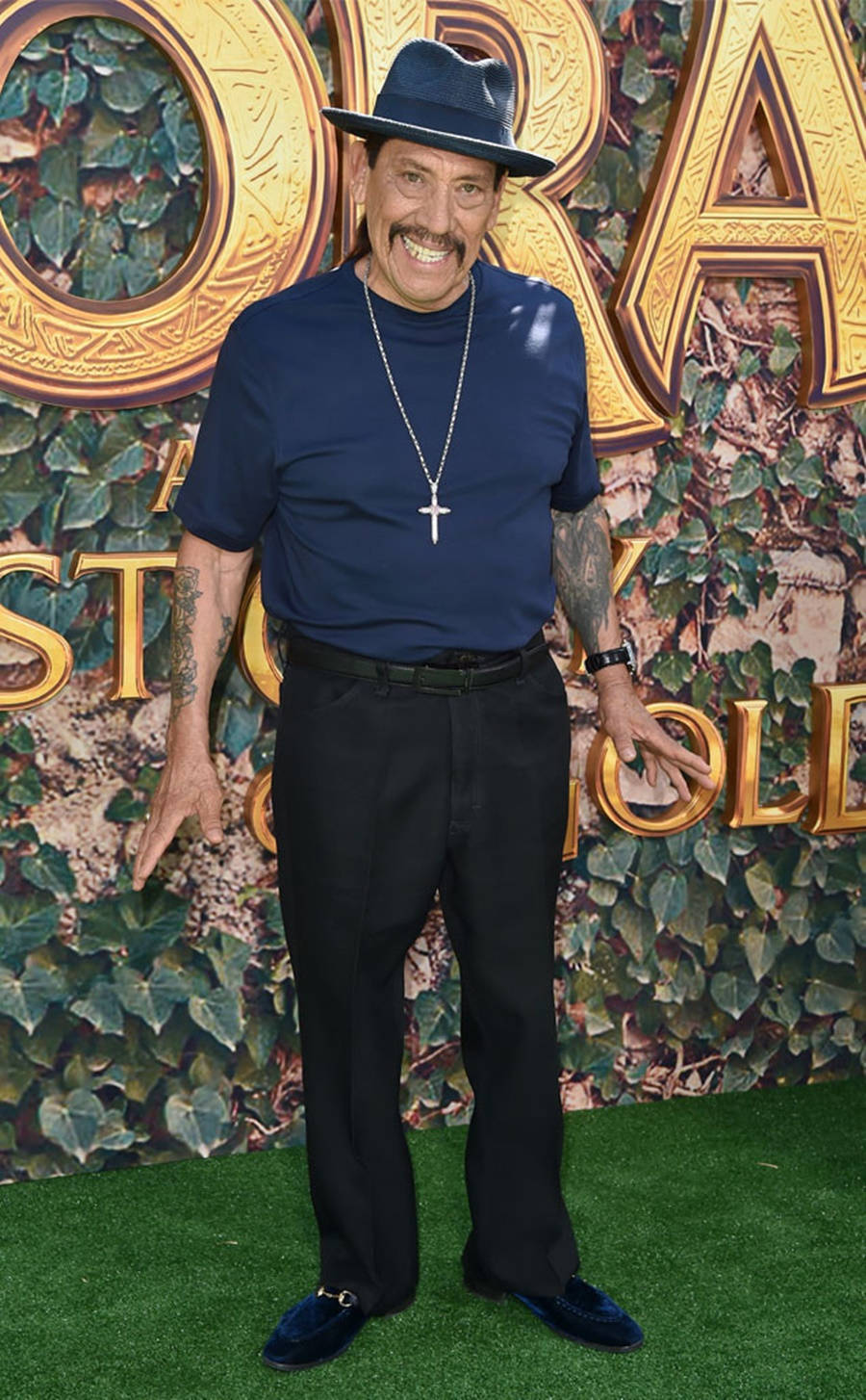 Actor Danny Trejo In Blue Wallpaper