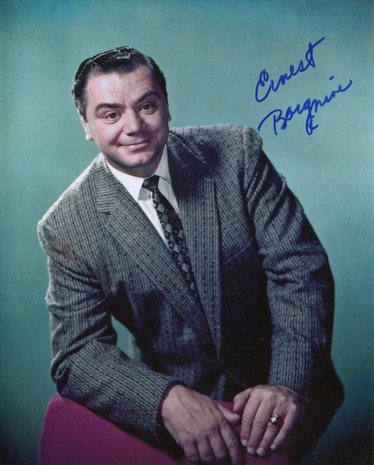 Actor Ernest Borgnine Signature Portrait Wallpaper