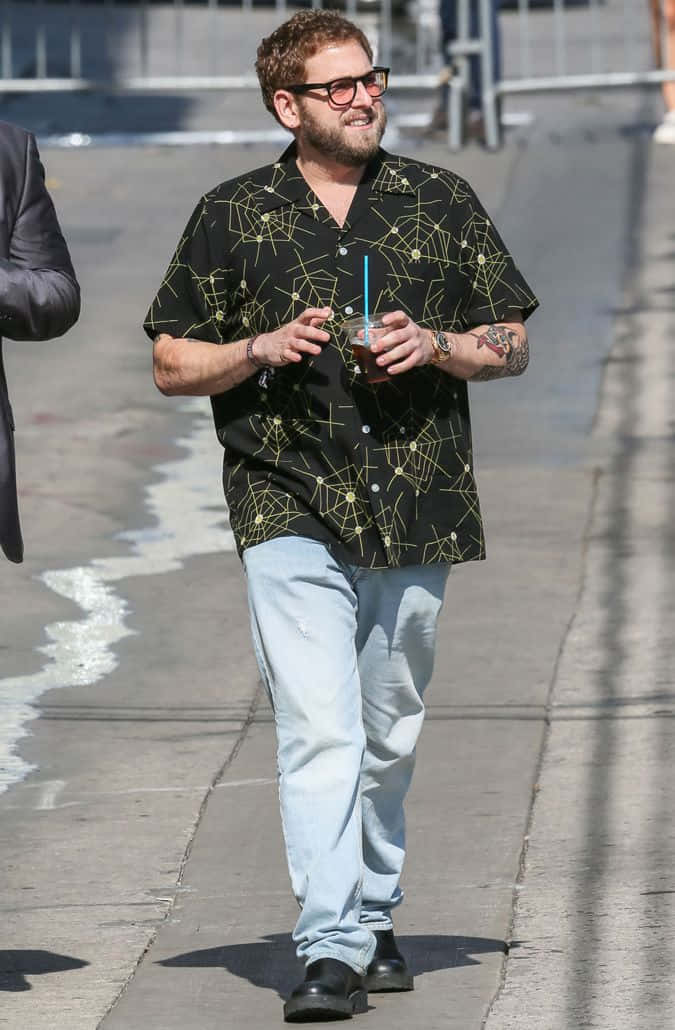 Actor Jonah Hill Wears Classic Style At Sunset Wallpaper