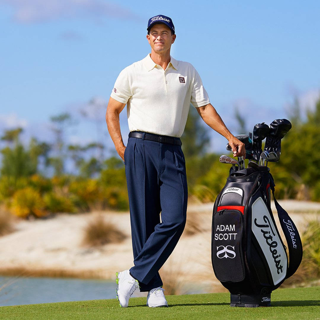 Adam Scott With Golf Bag Wallpaper