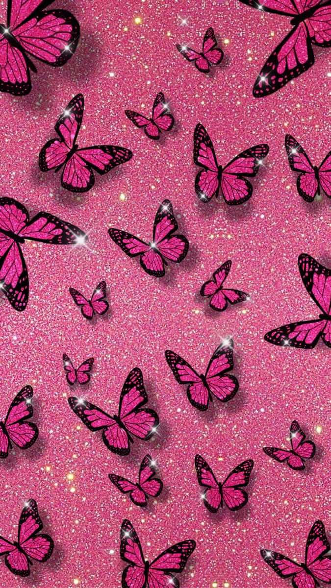 Add Some Sparkle To Your Home With A Glitter Butterfly Wallpaper