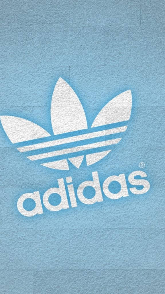 Adidas Iphone Logo On Blue Background Wallpaper