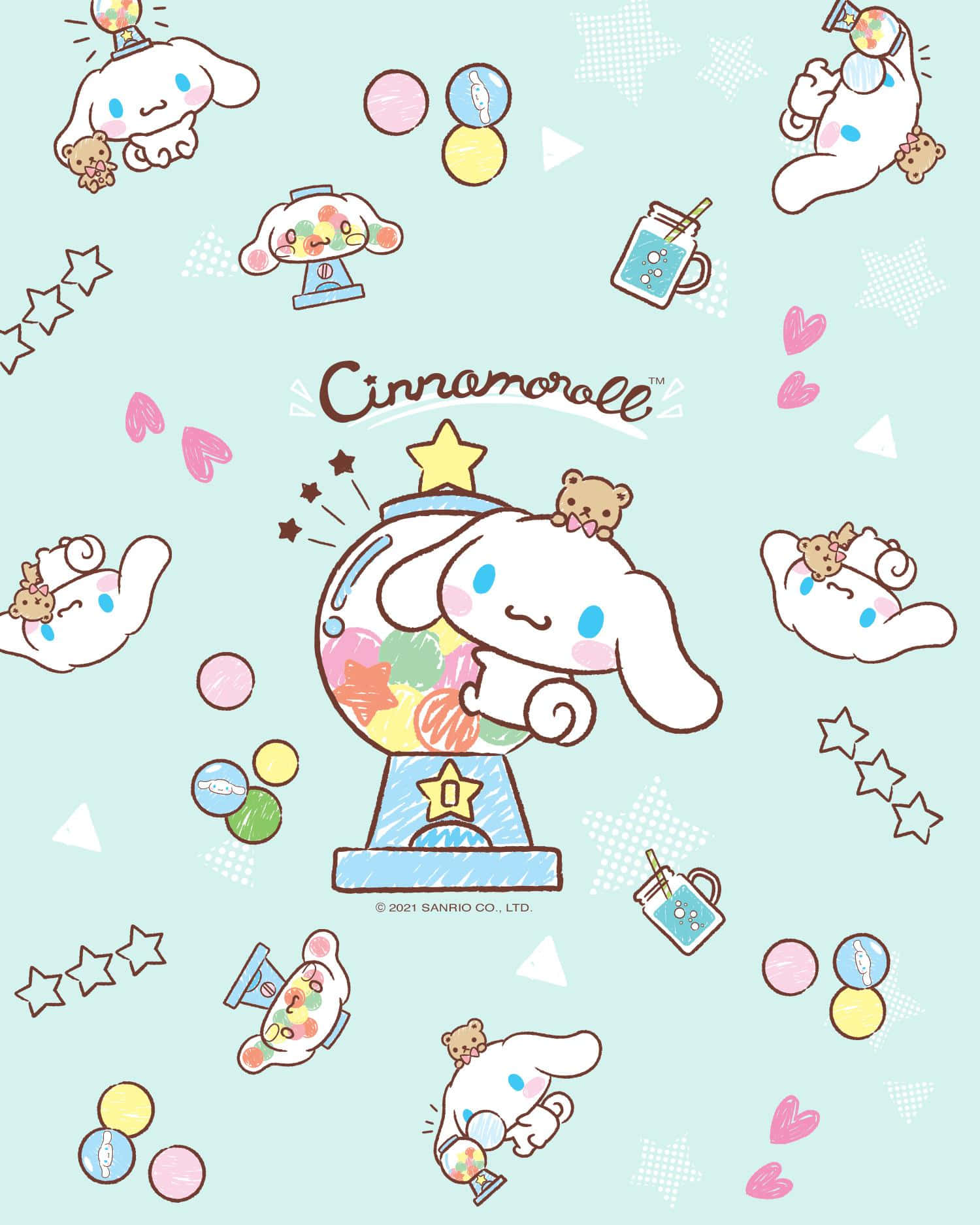 Adorable Cinnamoroll Enjoying The Moment Wallpaper