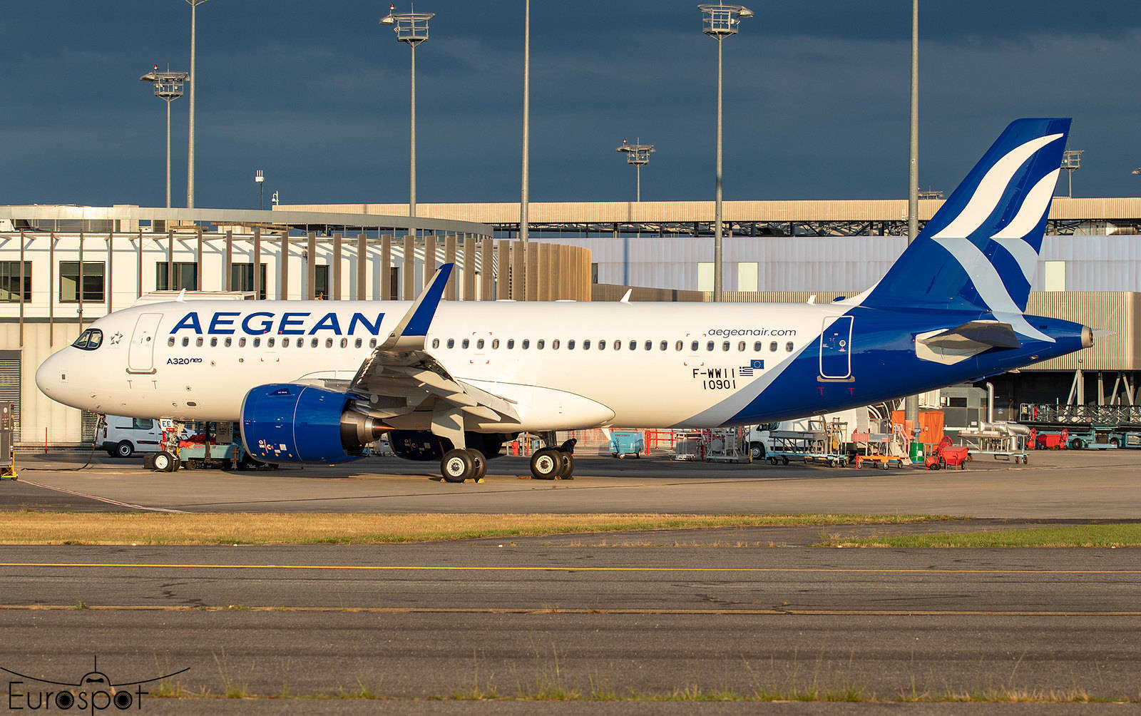 Aegean Airlines Airbus A320-271n Plane At Airport Wallpaper