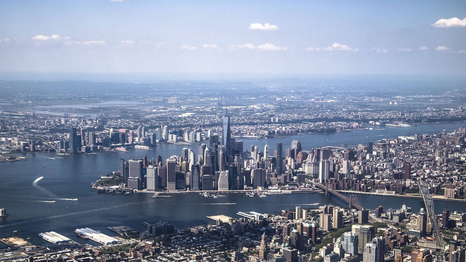 Aerial New York City Full Hd 1600x900 Wallpaper