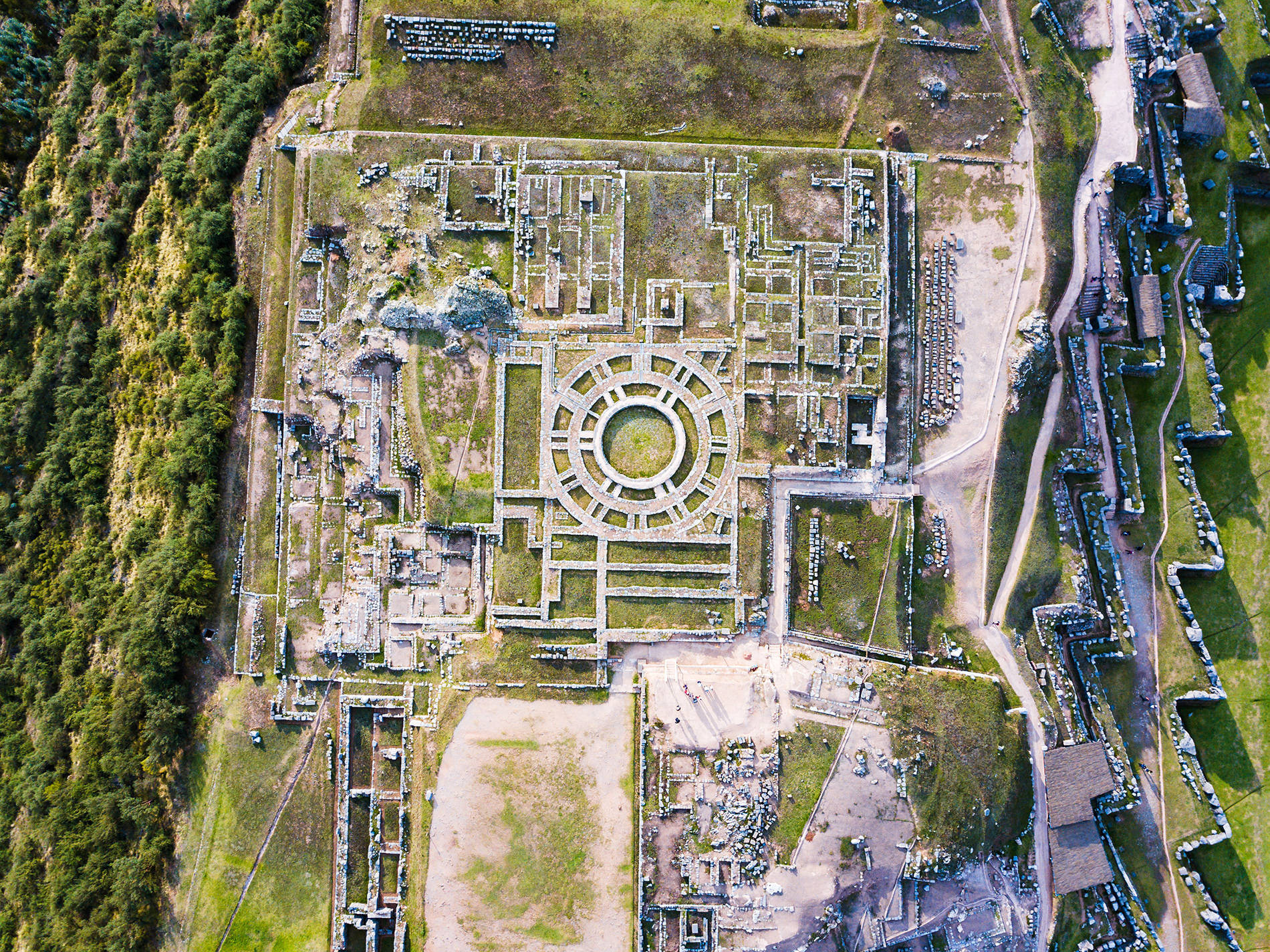 Aerial View Of Sacsayhuamán Cusco Peru Wallpaper