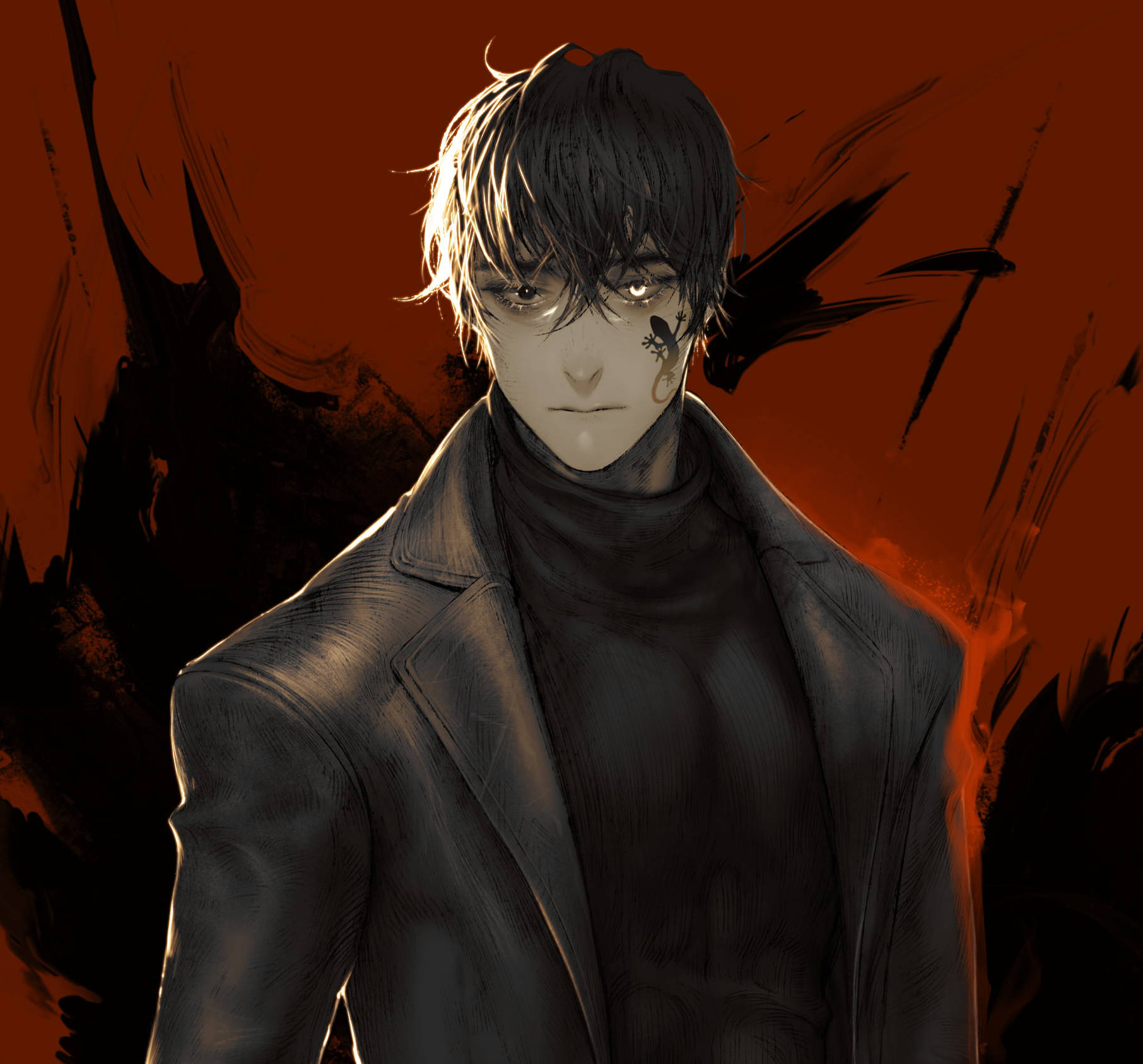 Aesthetic Anime Boy Icon Dark Clothes Wallpaper